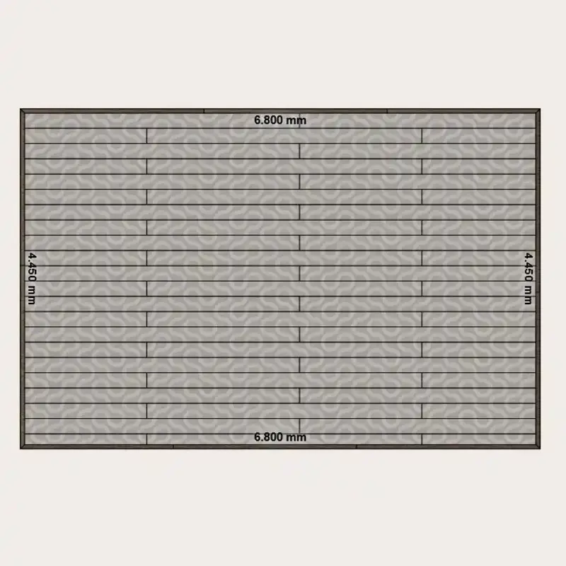 Rechteckige Terrasse mit grauen Dielen von Millboard im Wellenprofil