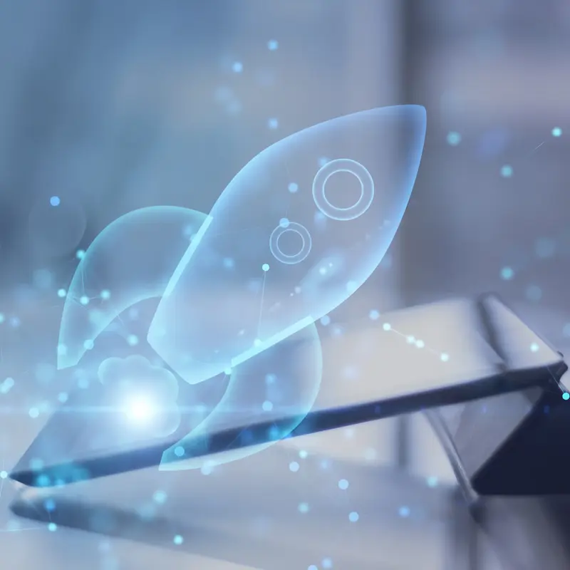 Launching rocket as a hologram