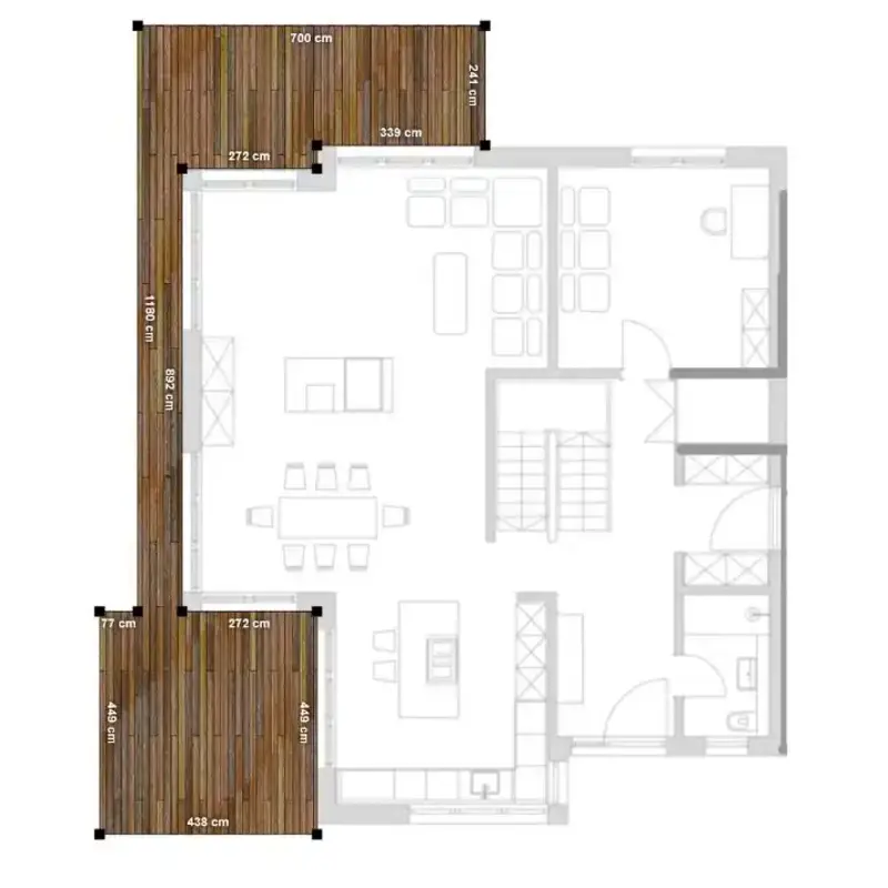 Terrassenplanung inklusive Grundriss mit dem Forestia Terrassen Konfigurator