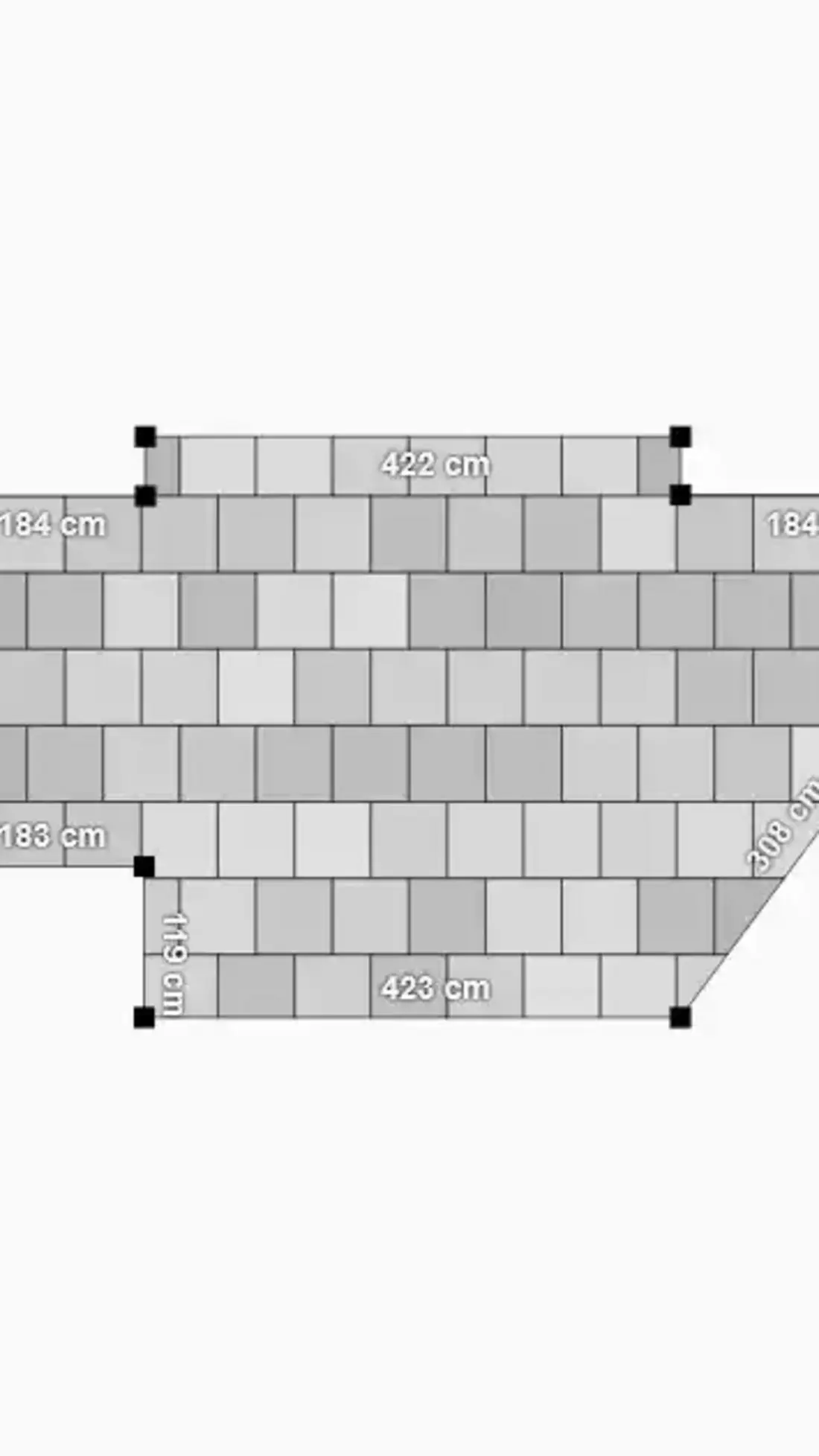 Schemenhaftes Bild für individuelle Terrassenplanung